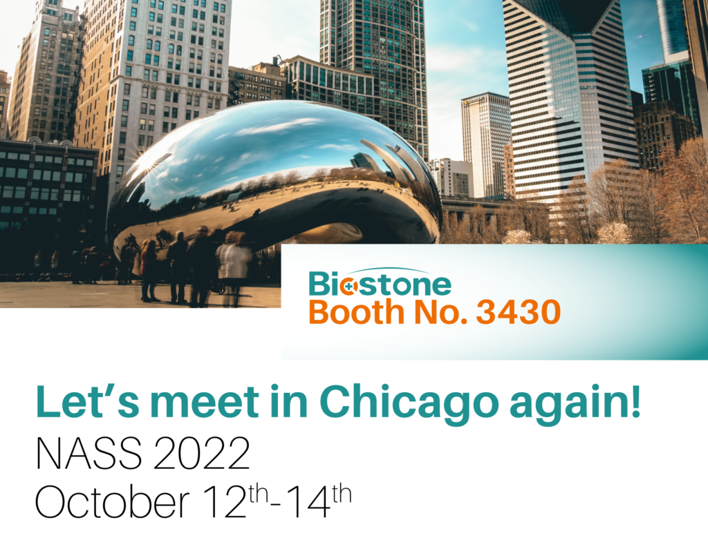 Come and visit Biostone at NASS 37th Annual Meeting 2022 in Chicago, IL